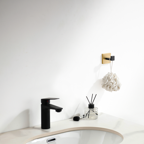 ANZZI 5-Piece Matte Black & Satin Brass Bathroom Accessories Set