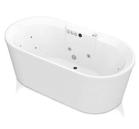 Sofia 5.6 ft. Center Drain Whirlpool and Air Bath Tub in White