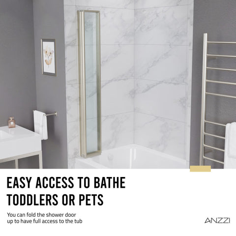 ANZZI 56-in. x 33-in. Accordion-Style Bathtub Shower Door