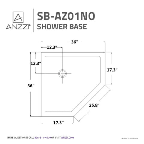 Randi 36 in. x 36 in. Neo-Angle Double Threshold Shower Base