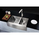 Elysian Farmhouse Stainless Steel 33 in. 0-Hole 60/40 Double Bowl Kitchen Sink