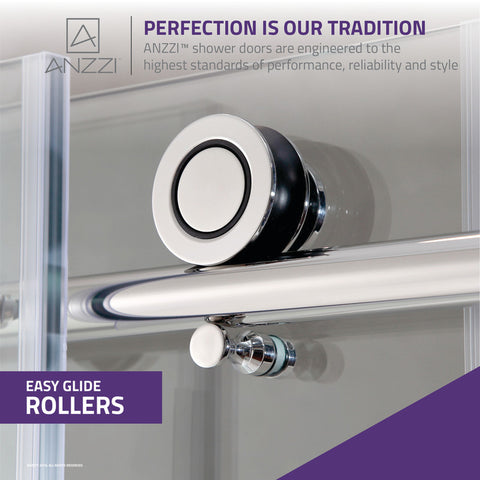 ANZZI Don Series 60 in. x 62 in. Frameless Sliding Tub Door