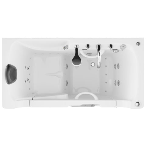 ANZZI 30 in. x 60 in. Right Drain Wheelchair Access Walk-In Whirlpool and Air Tub with Powered Fast Drain in White