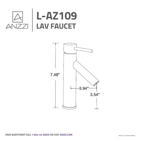 ANZZI Valle Single Hole Single Handle Bathroom Faucet