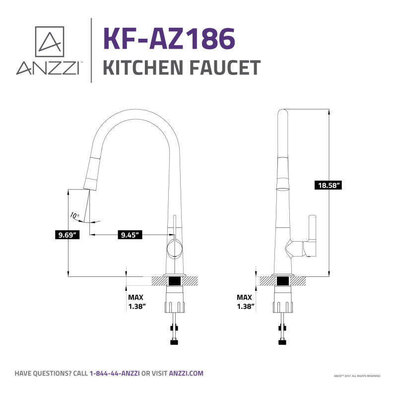 KF-AZ186CH - Orbital Single Handle Pull-Down Sprayer Kitchen 