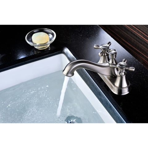 L-AZ006BN - ANZZI Major Series 4 in. Centerset 2-Handle Mid-Arc Bathroom Faucet in Brushed Nickel