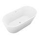 ANZZI Kosima 5.6 ft. Solid Surface Center Drain Freestanding Bathtub in Matte White