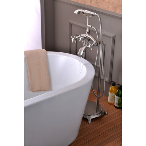 FS-AZ0052BN - ANZZI Tugela 3-Handle Claw Foot Tub Faucet with Hand Shower in Brushed Nickel