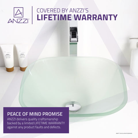 ANZZI Vista Series Deco-Glass Vessel Sink in Lustrous Frosted Finish