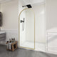 Ember Series 78 in. x 34 in. Framed Arch Fixed Shower Screen Door in Brushed Gold with 8mm Tempered Clear Glass
