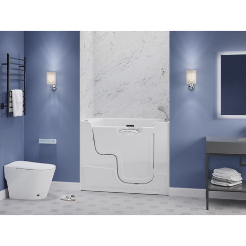 ANZZI Right Drain FULLY LOADED Wheelchair Access Walk-in Tub with Air and Whirlpool Jets Hot Tub | Quick Fill Waterfall Tub Filler with 6 Setting Handheld Shower Sprayer | Including Aromatherapy, LED Lights, V-Shaped Back Jets, and Auto Drain | 2953WCRWD