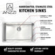 ANZZI VANGUARD Undermount 23 in. Single Bowl Kitchen Sink with Soave Faucet in Brushed Nickel