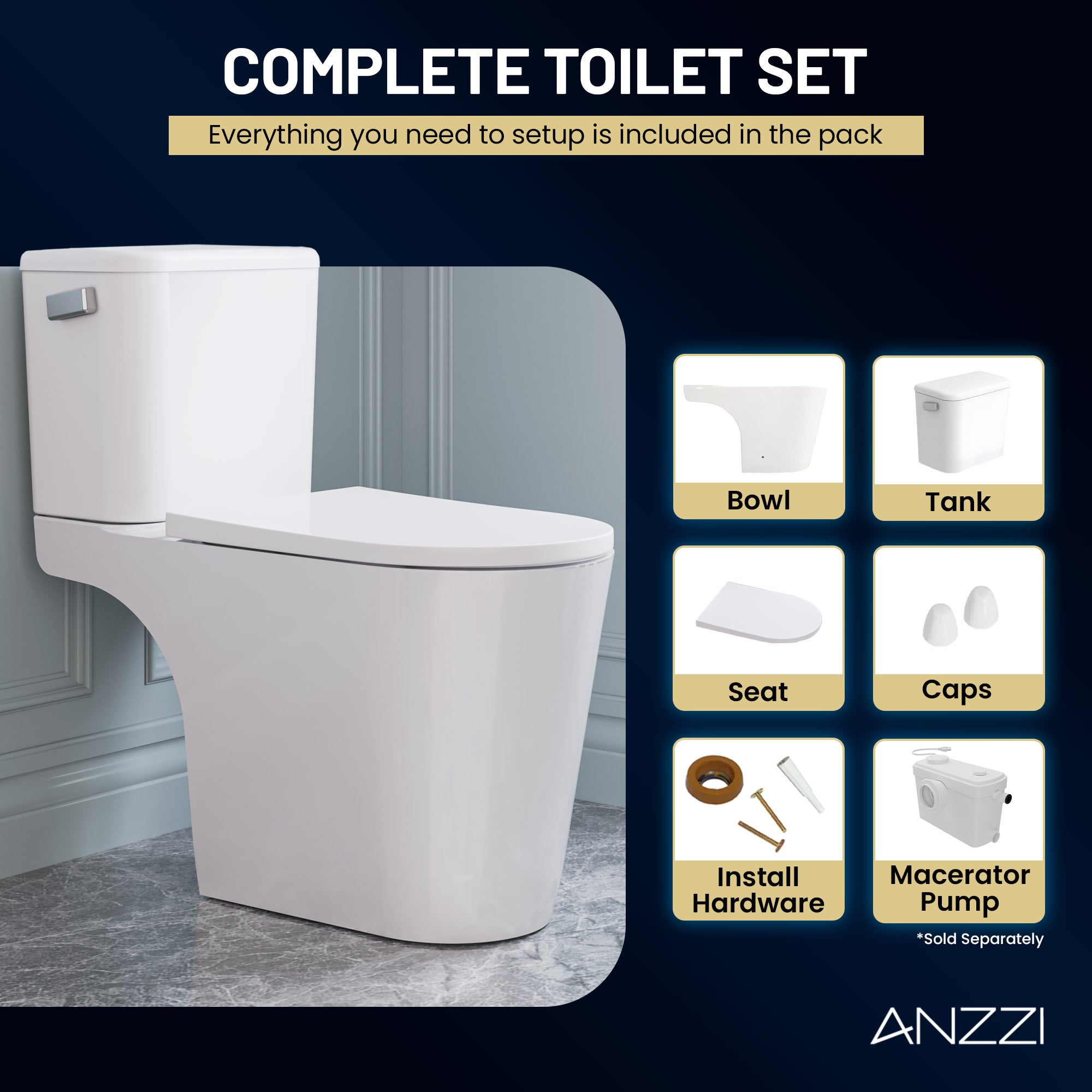 TL-AZ600-PRX - ANZZI ANZZI Nesso 1.6 GPF Upflush Macerating Toilet