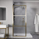 ANZZI Series 34 in. x 78 in. Fixed Frameless Shower Door in Brushed Gold with Tsunami Guard Tempered Clear Glass