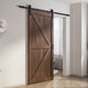 ID-AZBD03 - ANZZI ANZZI Heavy Duty Sturdy Sliding Barn Door - 36x84'' Brown Sliding Wood Single Slide Door - Solid Core MDF + PVC - Knockdown Design - Barn Doors and Hardware Included - Space-Saving Solution