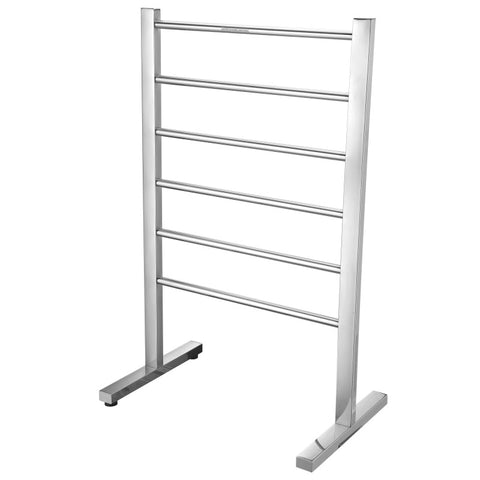 Riposte Series 6-Bar Stainless Steel Floor Mounted Electric Towel Warmer Rack in Polished Chrome