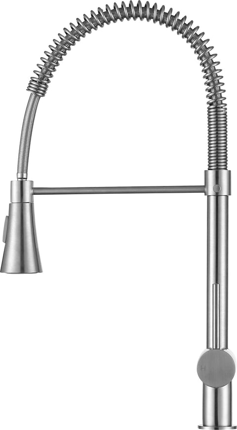 Carriage Series Single Handle Deck Mount Standard Kitchen Faucet in Brushed Nickel Finish with Ceramic Disk Included