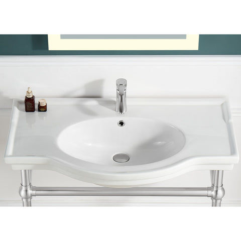 ANZZI Viola 34.5 in. Console Sink with Ceramic Counter Top