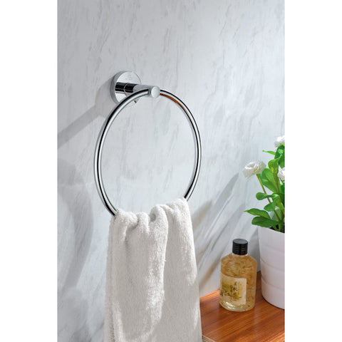 AC-AZ005 - ANZZI Caster Series Towel Ring in Polished Chrome