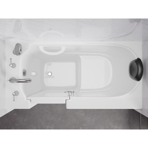AMZ2653LWS-CP - ANZZI ANZZI 53 - 60 in. x 26 in. Left Drain Soaking Walk-in Tub in White