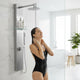Coastal Series 44 in. 2-Jetted Full Body Shower Panel System in Brushed Steel with Heavy Rain Showerhead and Spray Wand