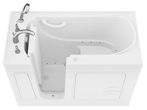 Value Series 26 in. x 53 in. Left Drain Quick Fill Walk-In Air Tub in White