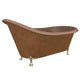 ANZZI Sivas 66 in. Handmade Copper Slipper Clawfoot Non-Whirlpool Bathtub in Hammered Antique Copper