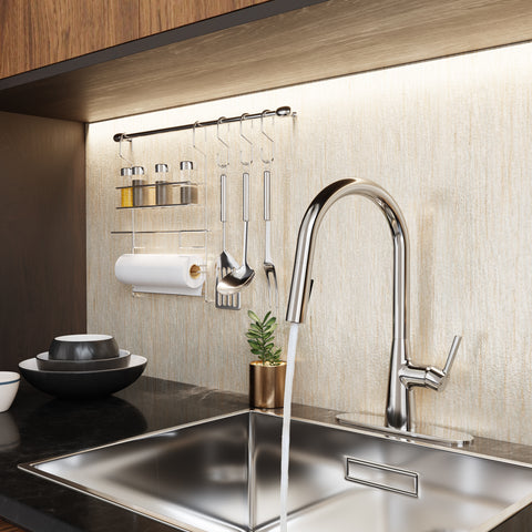 Modern Touchless Polished Chrome Pull-Down Kitchen Faucet