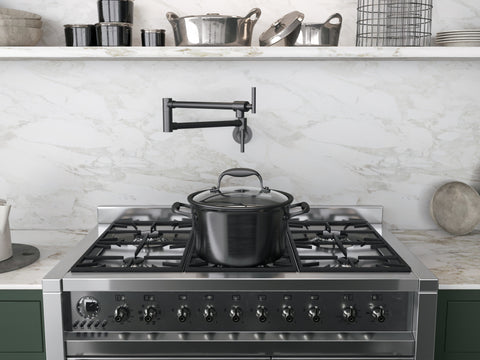 Braccia Series 24" Wall Mounted Pot Filler in Gunmetal Black