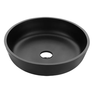 LS-AZ907MB - ANZZI Allegro Series 17 in. L x 17 in. W Round Bathroom Vessel Sink in Matte Black Finish Glass with Chrome Pop-Up Drain