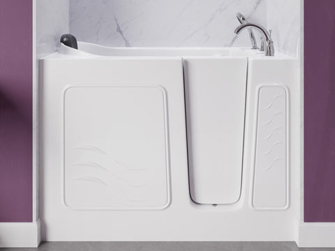 53 - 60 in. x 26 in. Right Drain Soaking Walk-in Tub in White