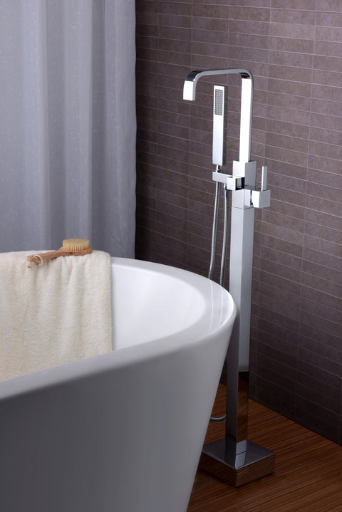 Victoria 2-Handle Claw Foot Tub Faucet with Hand Shower in Polished Chrome