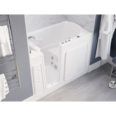 AMZ3053LWH - ANZZI ANZZI 30 in. x 53 in. Left Drain Quick Fill Walk-In Whirlpool Tub with Powered Fast Drain in White