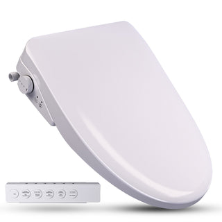 ANZZI Smart Bidet Seat for Elongated Toilets, Auto Open/Close Lid, Self-Cleaning Nozzle, Integrated Deodorizer, Warm Air Dryer, and Wireless Remote, White