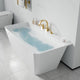 Vault Series 67 in. x 32 in. Flat Bottom Acrylic Freestanding Soaking Bathtub with Center Drain, Brushed Gold Faucet