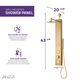 Beverly Series 43 in. 3-Jetted Shower Tower with Heavy Rain Shower and Body Jets and Spray Wand in Gold