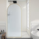 Ember Series 78 in. x 34 in. Framed Arch Fixed Shower Screen Door in Brushed Gold with 8mm Tempered Fluted Glass