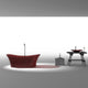 FT-AZ520-RD - ANZZI Azul 5.8 ft. Solid Surface Center Drain Freestanding Bathtub in Deep Red