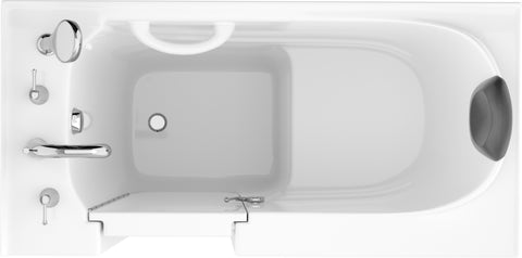 53 - 60 in. x 26 in. Left Drain Soaking Walk-in Tub in White