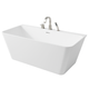 Vault Series 67 in. x 32 in. Flat Bottom Acrylic Freestanding Soaking Bathtub with Center Drain, Brushed Nickel Faucet