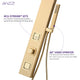Dion Series 39 in. 2-Jetted Shower Tower with Heavy Rain Shower and Body Jets and Spray Wand in Gold