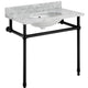 Verona 34.5 in. Console Sink in Matte Black with Carrara White Counter Top