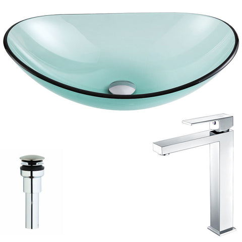 Major Series Deco-Glass Vessel Sink with Enti Faucet