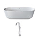 FT511-0025 - ANZZI Sabbia 5.9 ft. Solid Surface Classic Soaking Bathtub in Matte White and Kros Faucet in Chrome