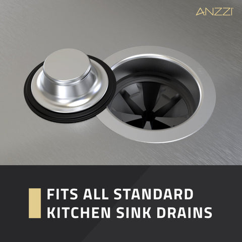 ANZZI ANZZI MEDUSA 3/4 HP Continuous Feed Compact Under-sink Garbage Disposal with Pre-installed Power Cord in Black Finish | GD-AZ234