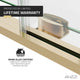 Ozean Series 44 to 48 in. x 76 in. Frameless Shower Door with Sliding in Brushed Gold with Tsunami Guard Tempered Clear Glass