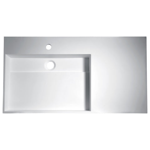 ANZZI Urena Solid Surface Vessel Sink in Matte White