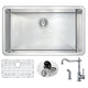 VANGUARD Undermount 32 in. Single Bowl Kitchen Sink with Locke Faucet
