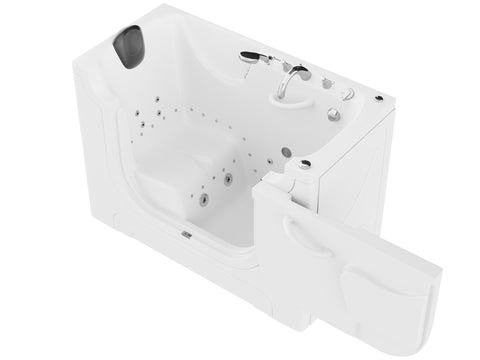 AMZ3060WCARWD - ANZZI 30 in. x 60 in. Right Drain Wheelchair Access Walk-In Whirlpool and Air Tub with Powered Fast Drain in White