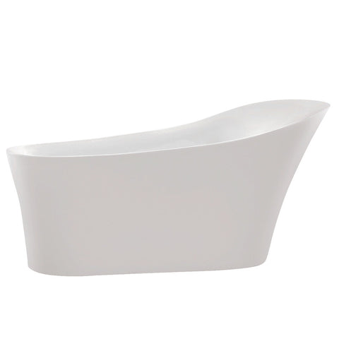 FTAZ092-0042C - ANZZI Maple 67 in. Acrylic Flatbottom Non-Whirlpool Bathtub in White with Havasu Faucet in Polished Chrome